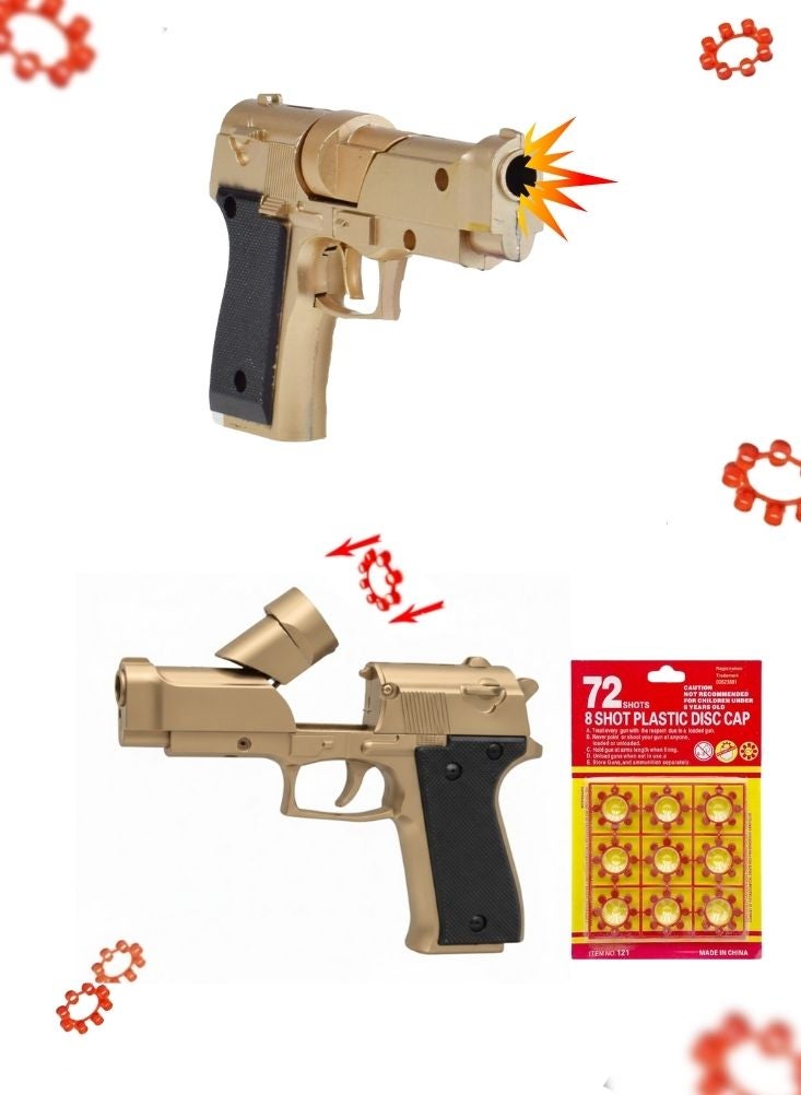 Premium Toy Cracker Gun with 8-Shot Ring Caps – Kids Classic Popping Sound Play Gun Set - Image 1